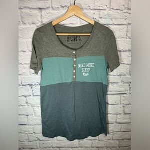 Victoria’s Secret‎ PINK Sleep shirt/gown teal & grey size small